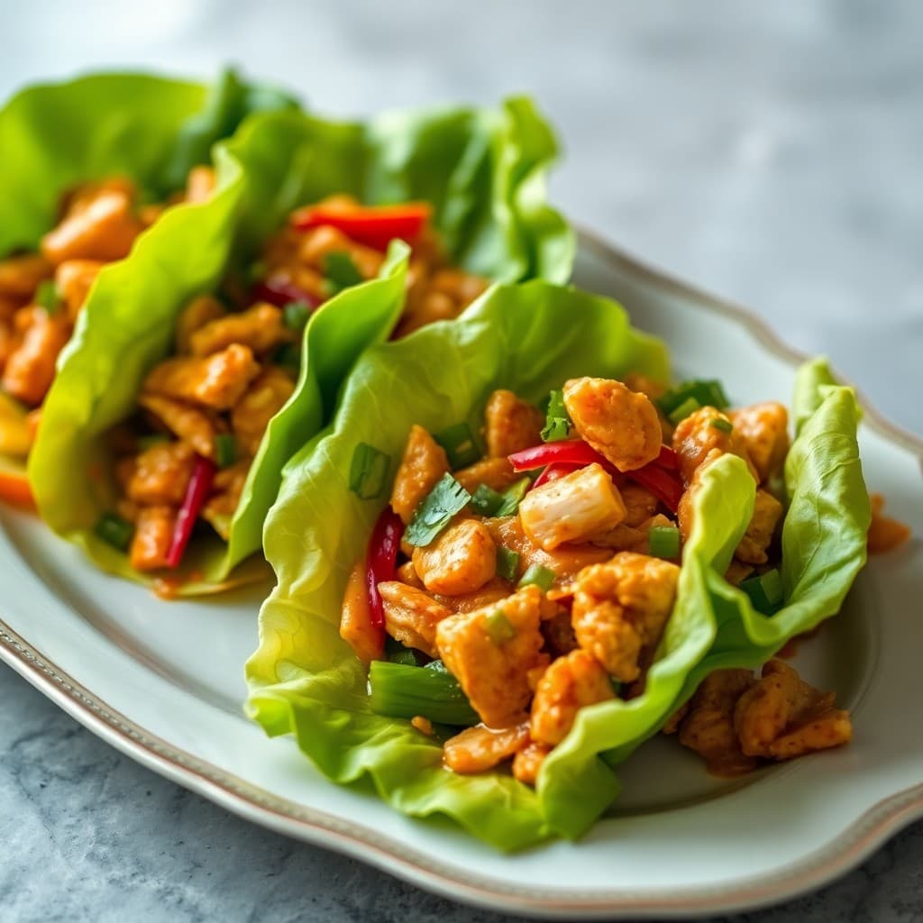 Spicy Thai-Inspired Chicken Lettuce Wraps