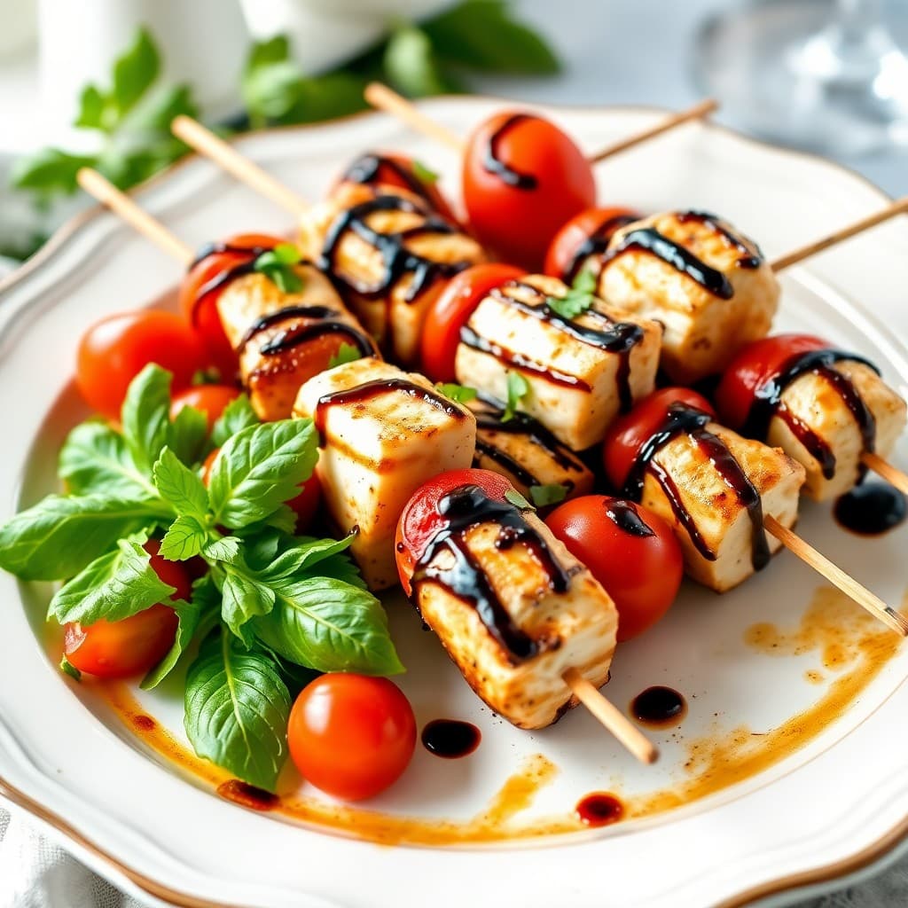 Zesty Italian Chicken Caprese Skewers