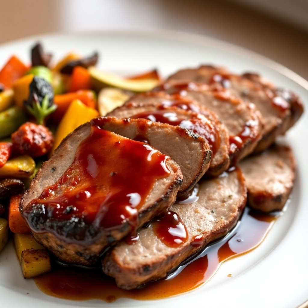 Balsamic Glazed Pork Tenderloin with Roasted Veggies