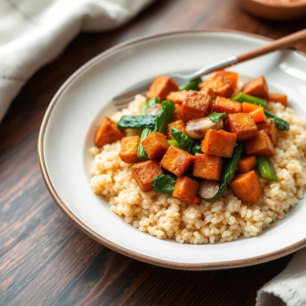 Korean-Inspired Gochujang Tempeh Stir-Fry with Crispy Millet