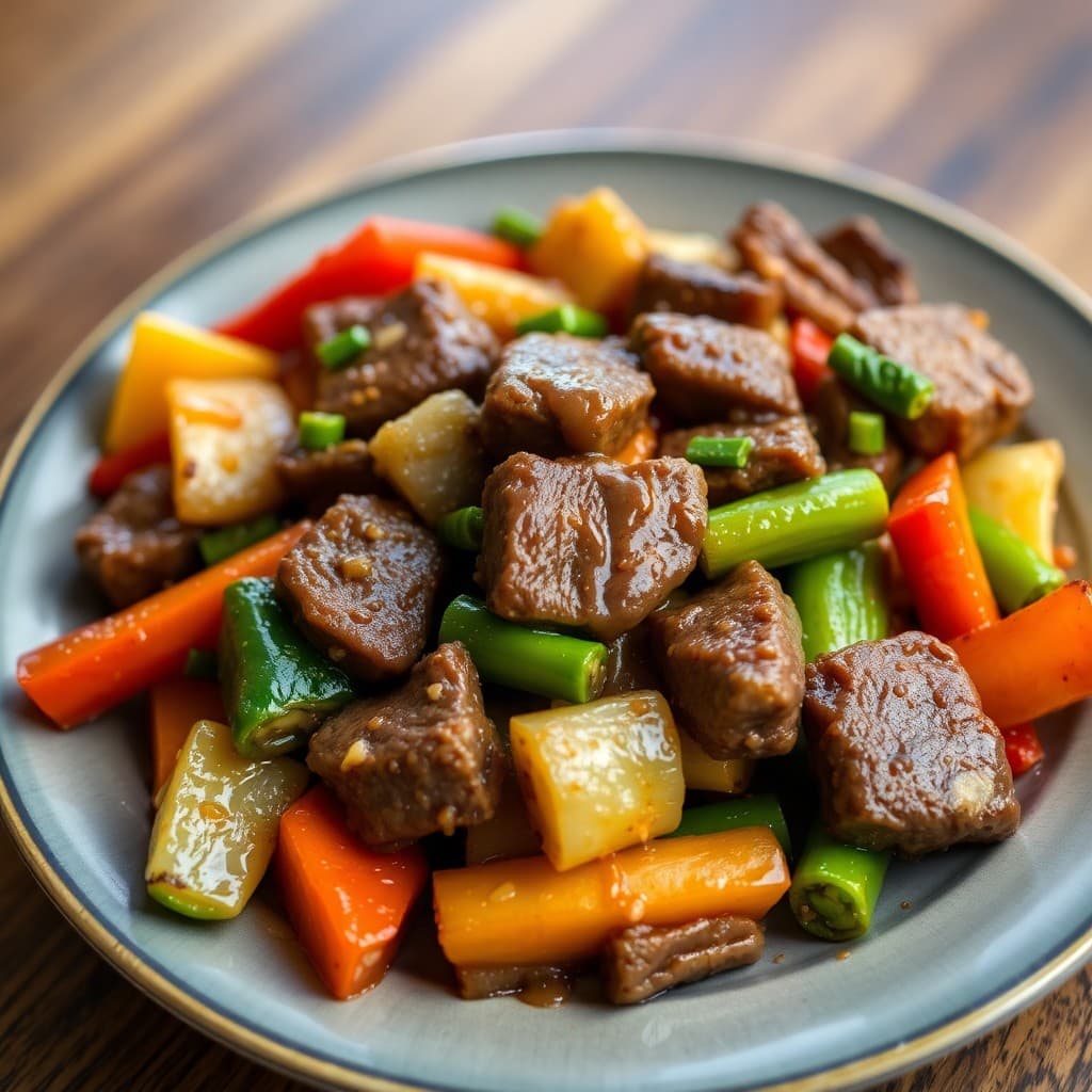 Sizzling Ginger Beef and Vegetable Stir-Fry