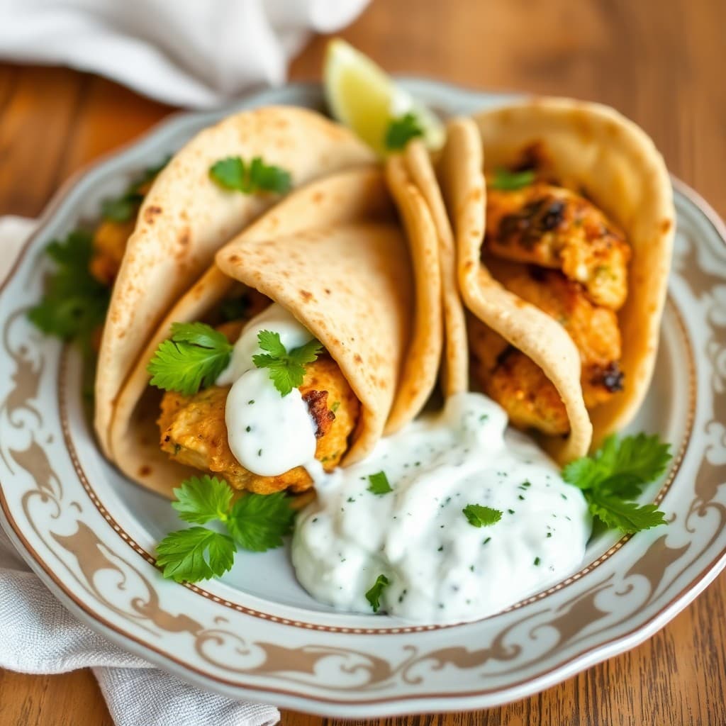 Zesty Lemon Chicken Pitas with Cucumber Tzatziki