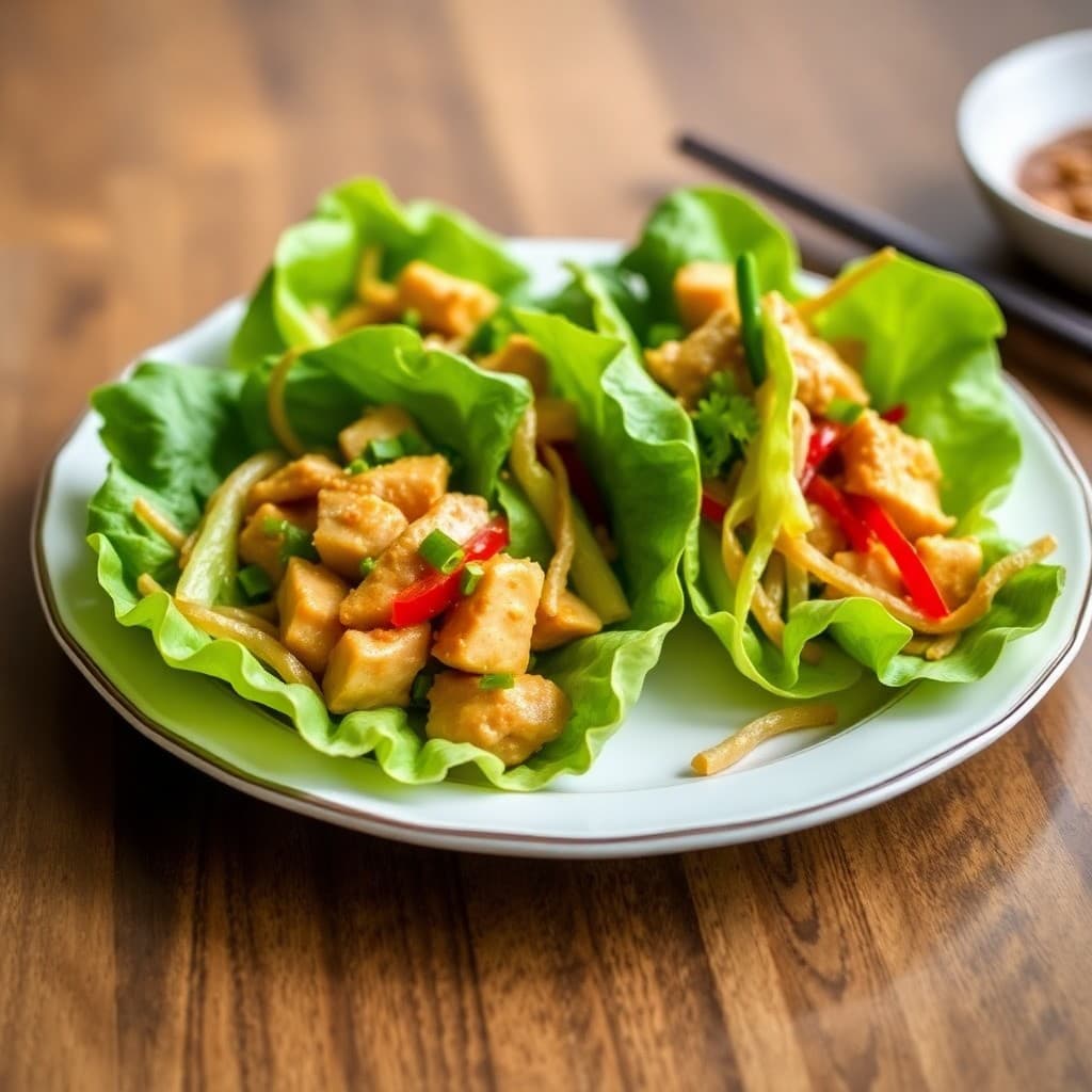 Sesame-Ginger Chicken Lettuce Wraps