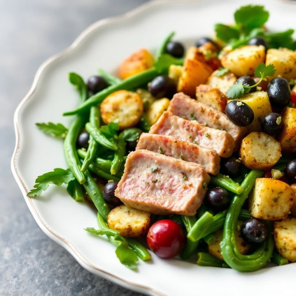 Seared Tuna Nicoise Salad with Lemon Herb Vinaigrette