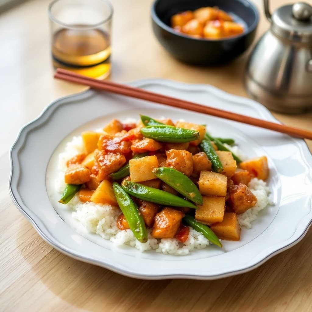 Teriyaki Chicken Stir-Fry with Pineapple and Snap Peas