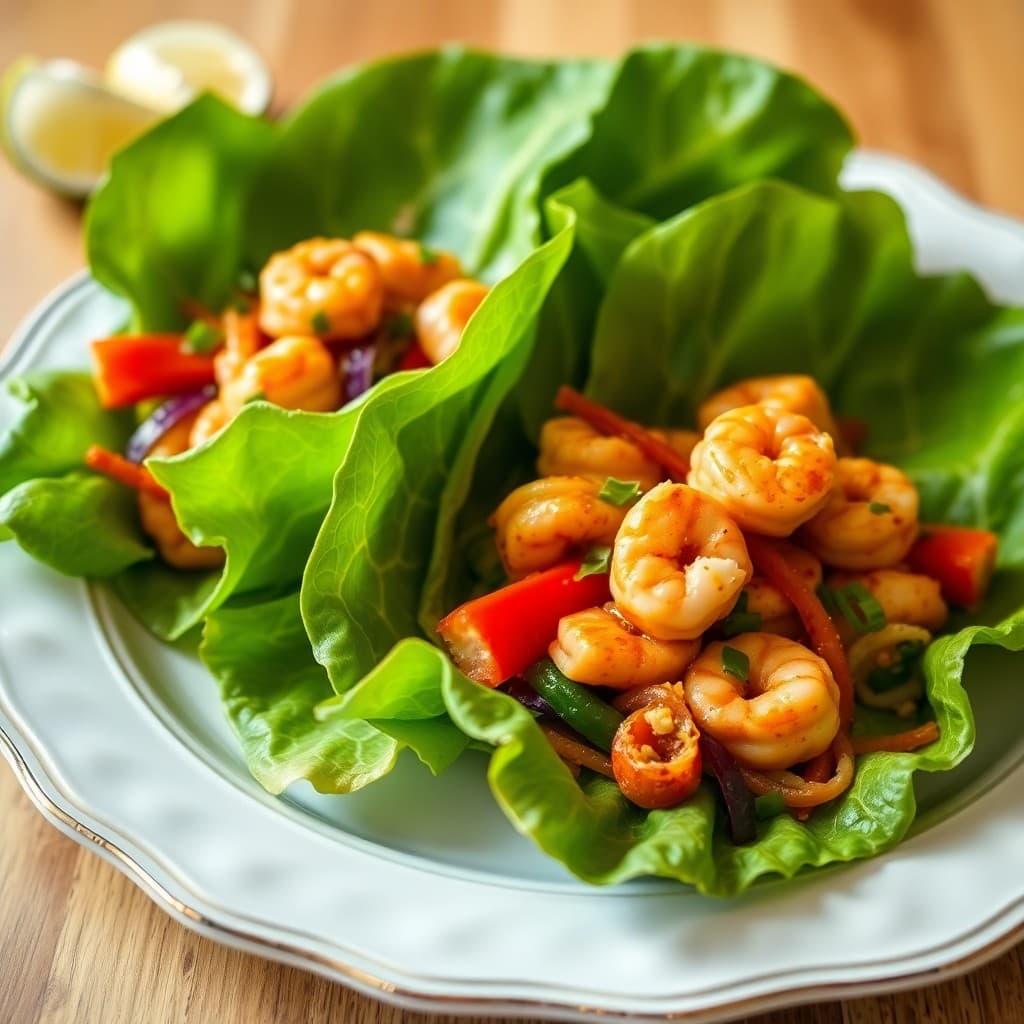 Spicy Thai Shrimp Lettuce Wraps
