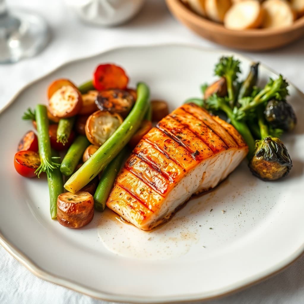 Grilled Salmon with Roasted Vegetables