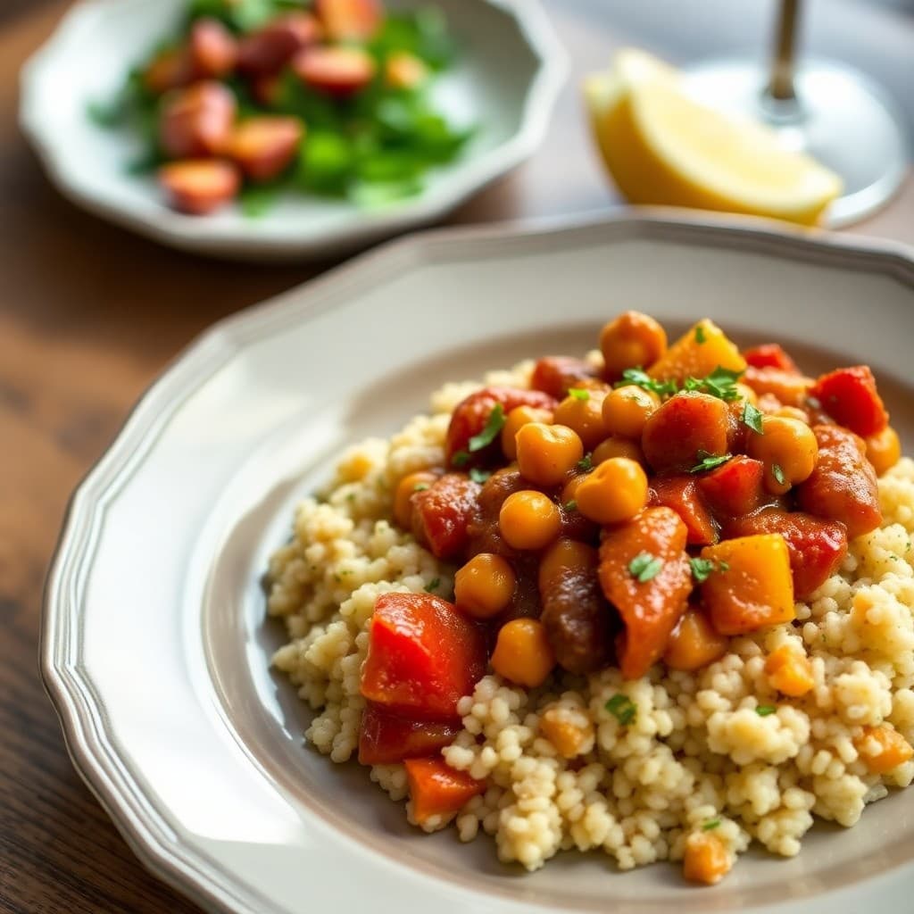 Moroccan Chickpea Stew with Herbed Couscous