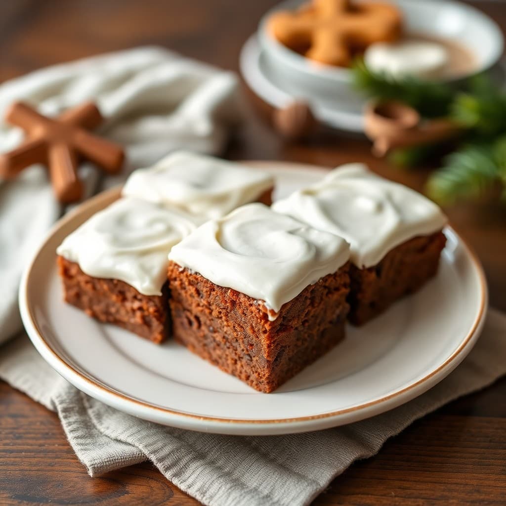 Frosted Gingerbread Brownies
