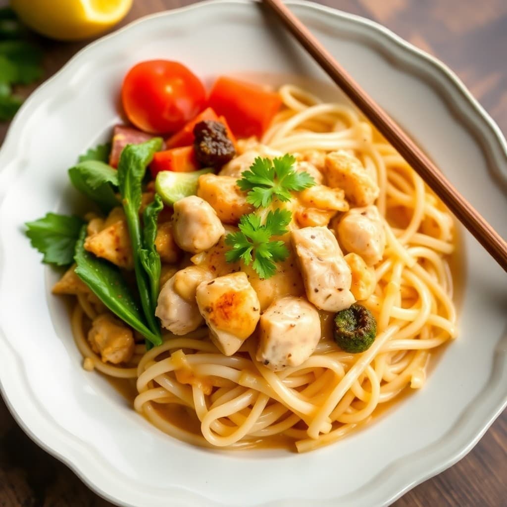 Lemon Garlic Chicken Noodle Bowls