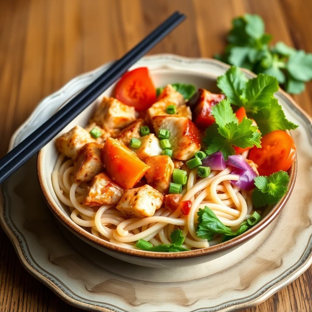 Enchanting Teriyaki Chicken Noodle Bowl