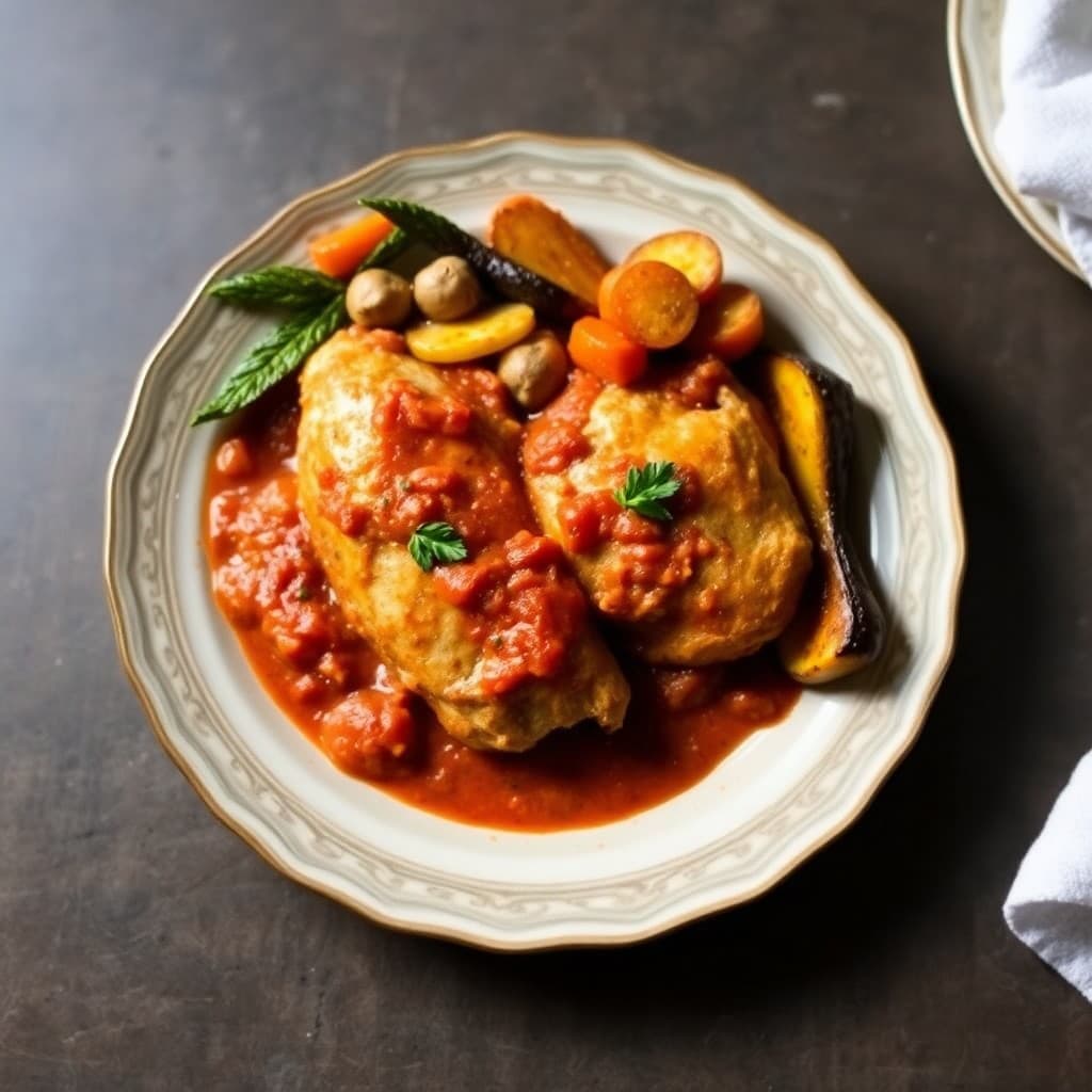Italian Chicken Cacciatore with Roasted Veggies