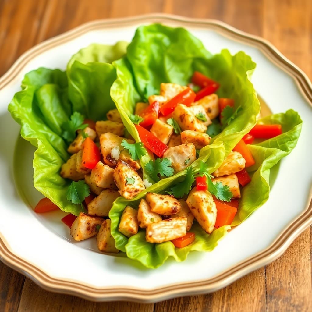 Zesty Chicken Fajita Lettuce Wraps