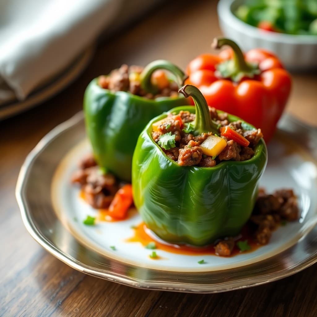 Korean Bulgogi Beef Stuffed Peppers