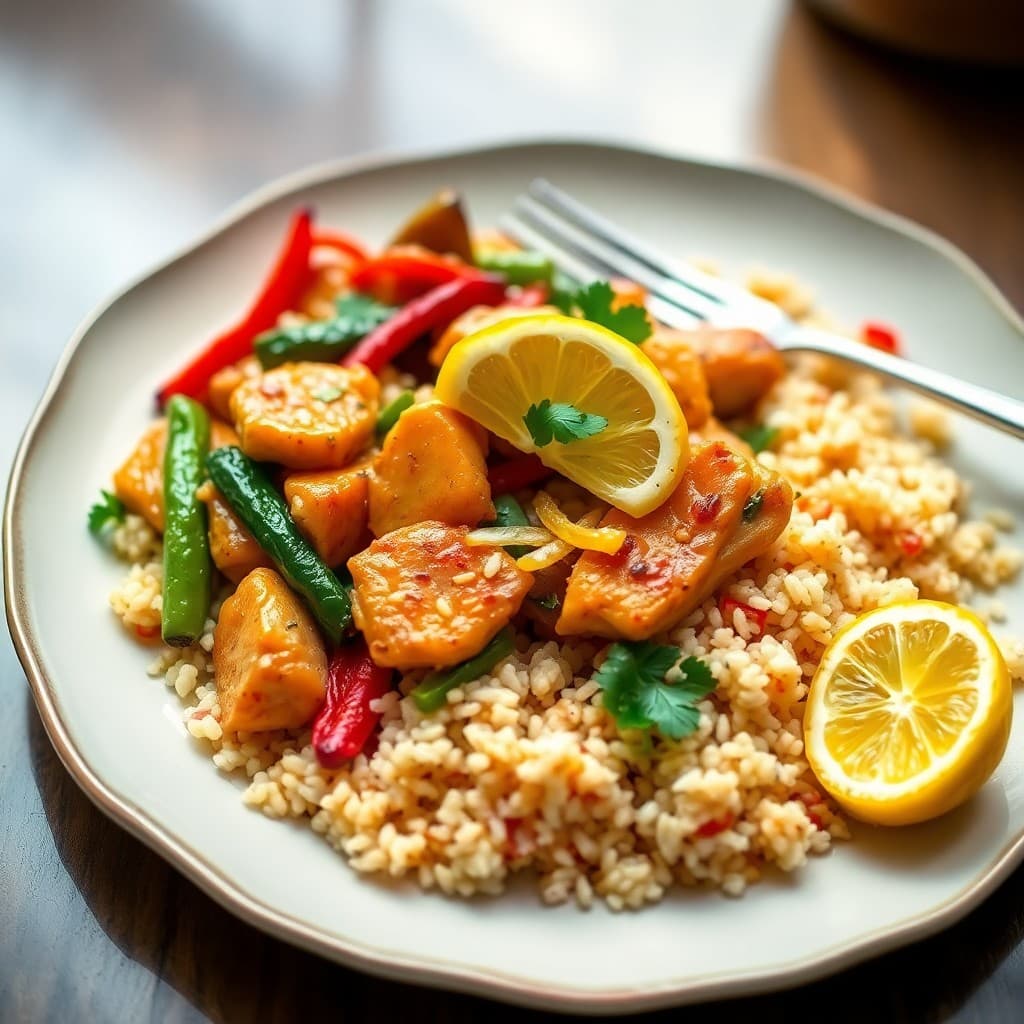 Vibrant Lemon Chicken Stir-Fry with Quinoa