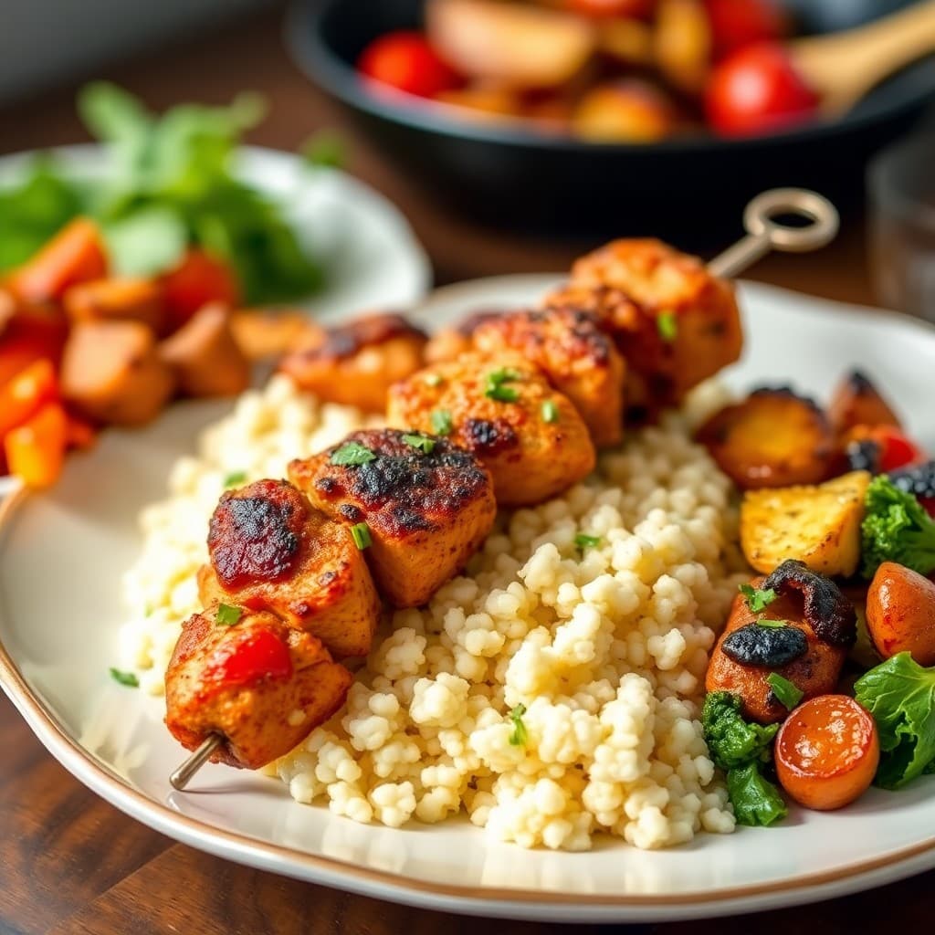 Zesty Moroccan Chicken Skewers with Couscous