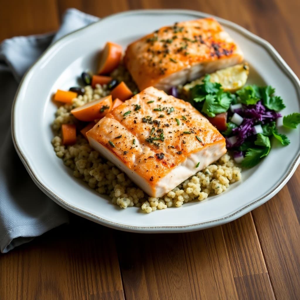 Garlic Herb Salmon Bowls