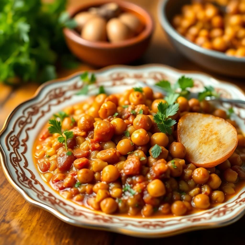 Moroccan Spiced Chickpea and Lentil Stew