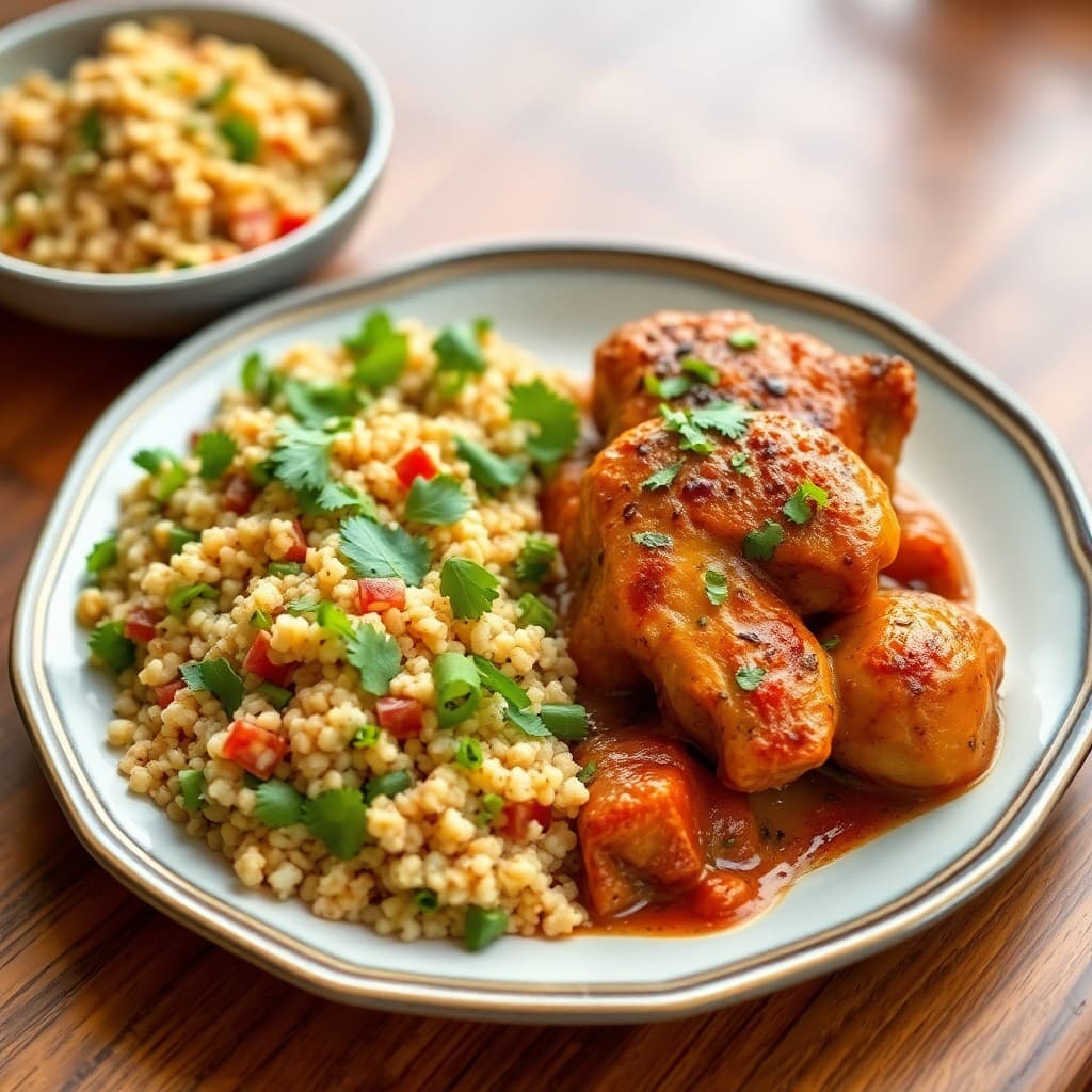 Moroccan-Spiced Chicken Tagine with Warm Quinoa Salad