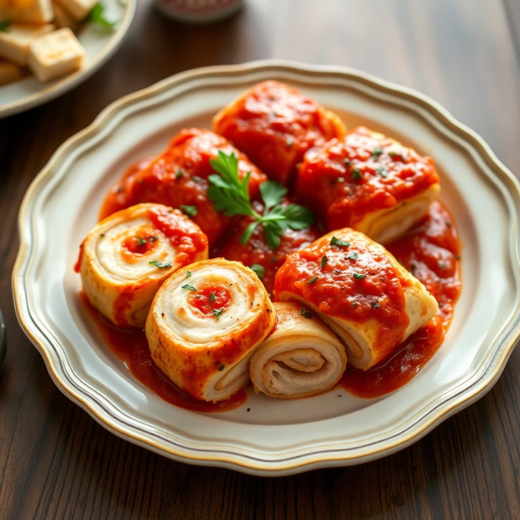 Garlicky Chicken Parmesan Rolls
