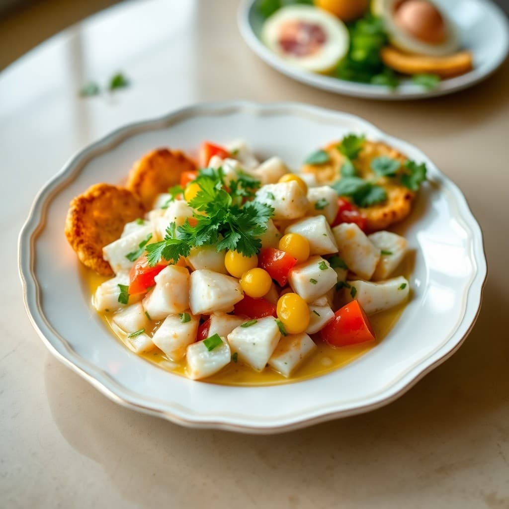 Peruvian Ceviche with Tostones