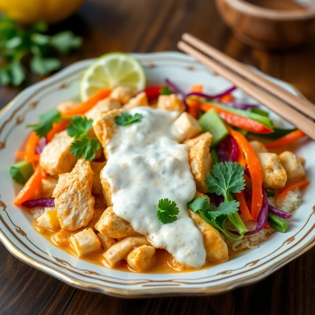 Thai Red Curry Coconut Chicken Bowls