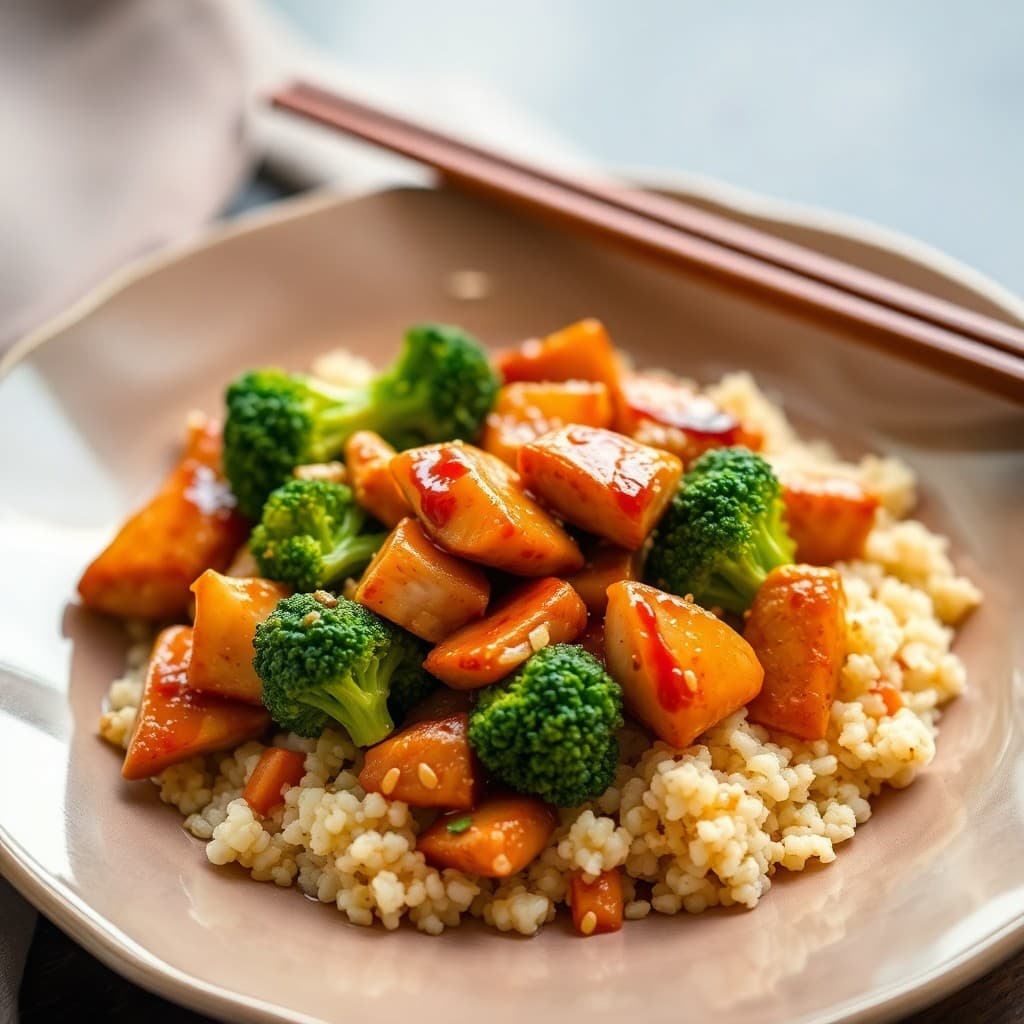 Teriyaki Glazed Chicken Stir-Fry with Broccoli and Quinoa