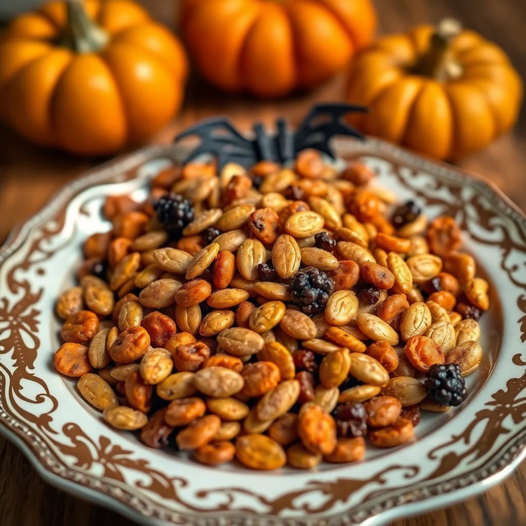 Spooky Pumpkin Seed Snack Mix