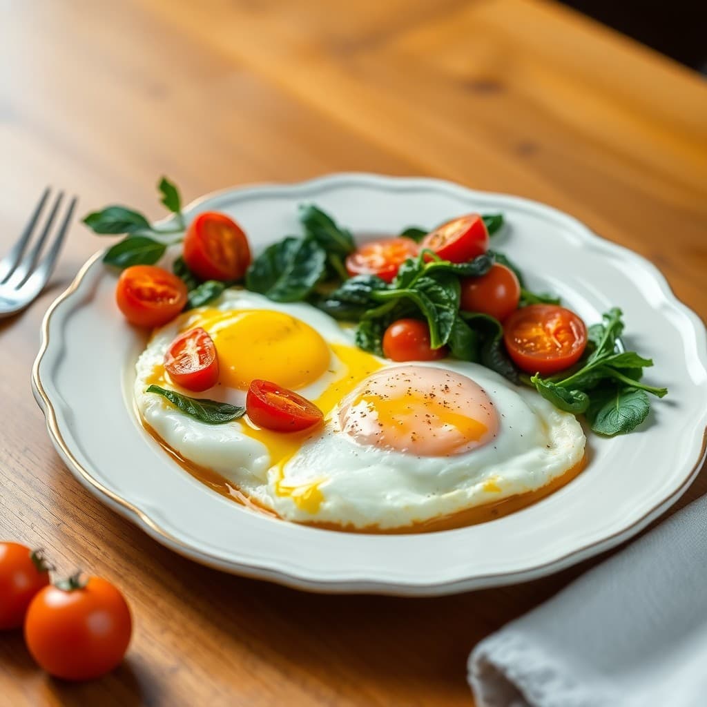 Mediterranean Baked Eggs with Spinach and Tomatoes