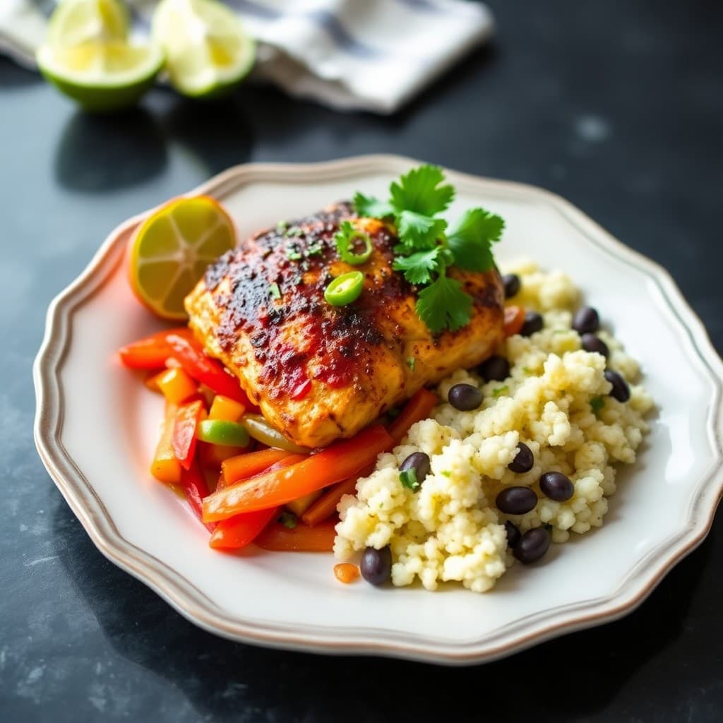 Seared Chili-Lime Chicken Fajita Bowls