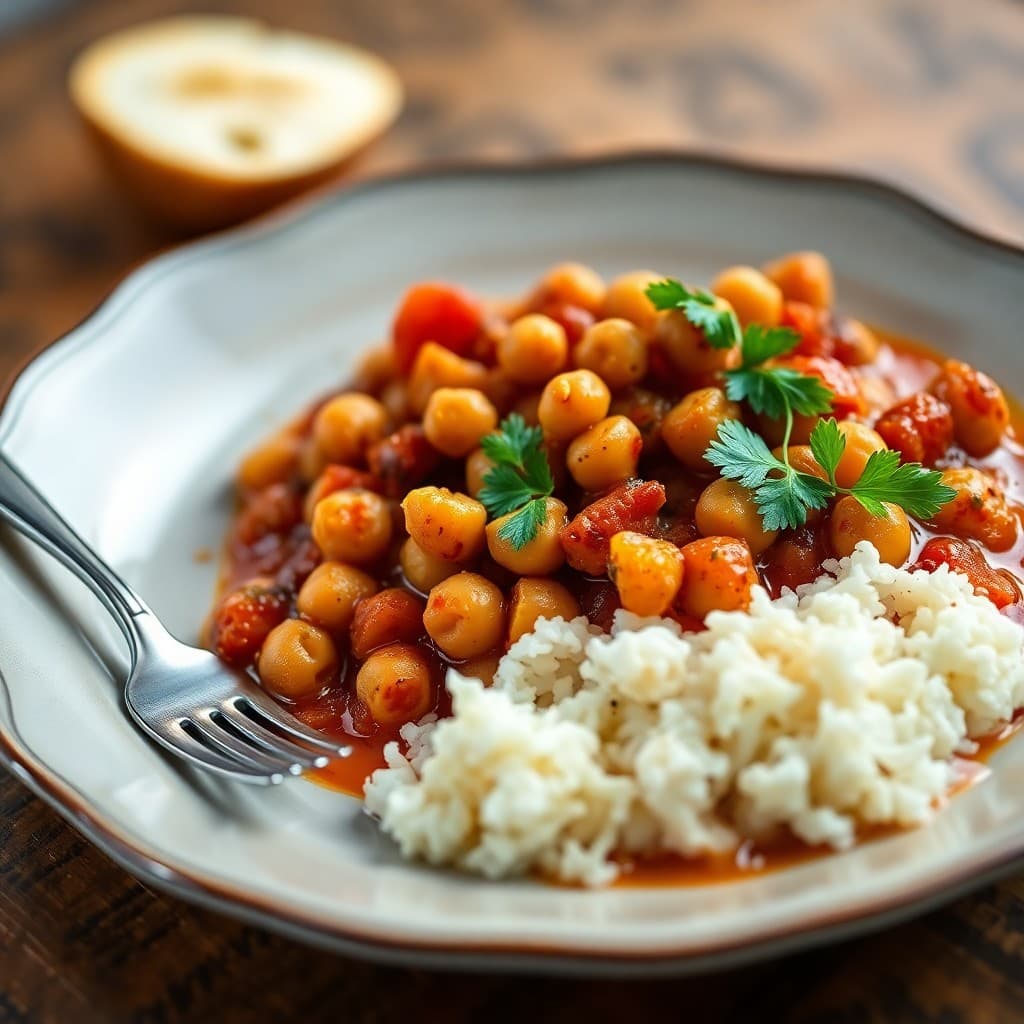 Moroccan-Spiced Chickpea and Cauliflower Stew