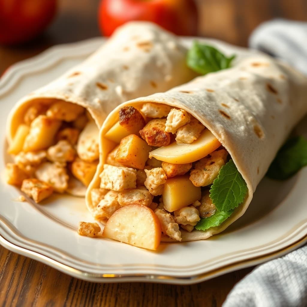 Autumn Apple Chicken Wraps