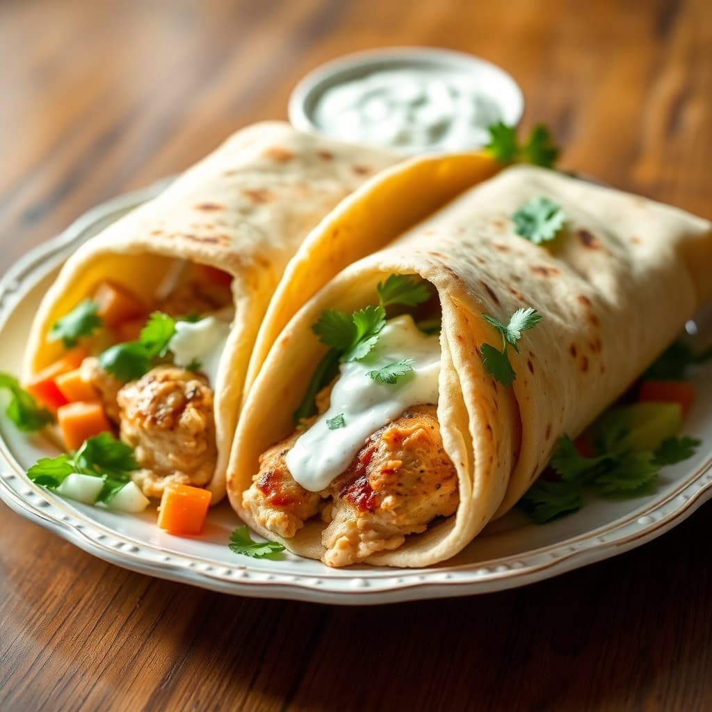 Greek-Style Chicken Pitas with Tzatziki Sauce