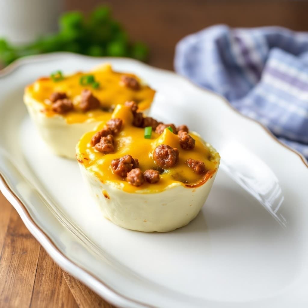 Baked Keto Egg Cups with Beef and Cheddar