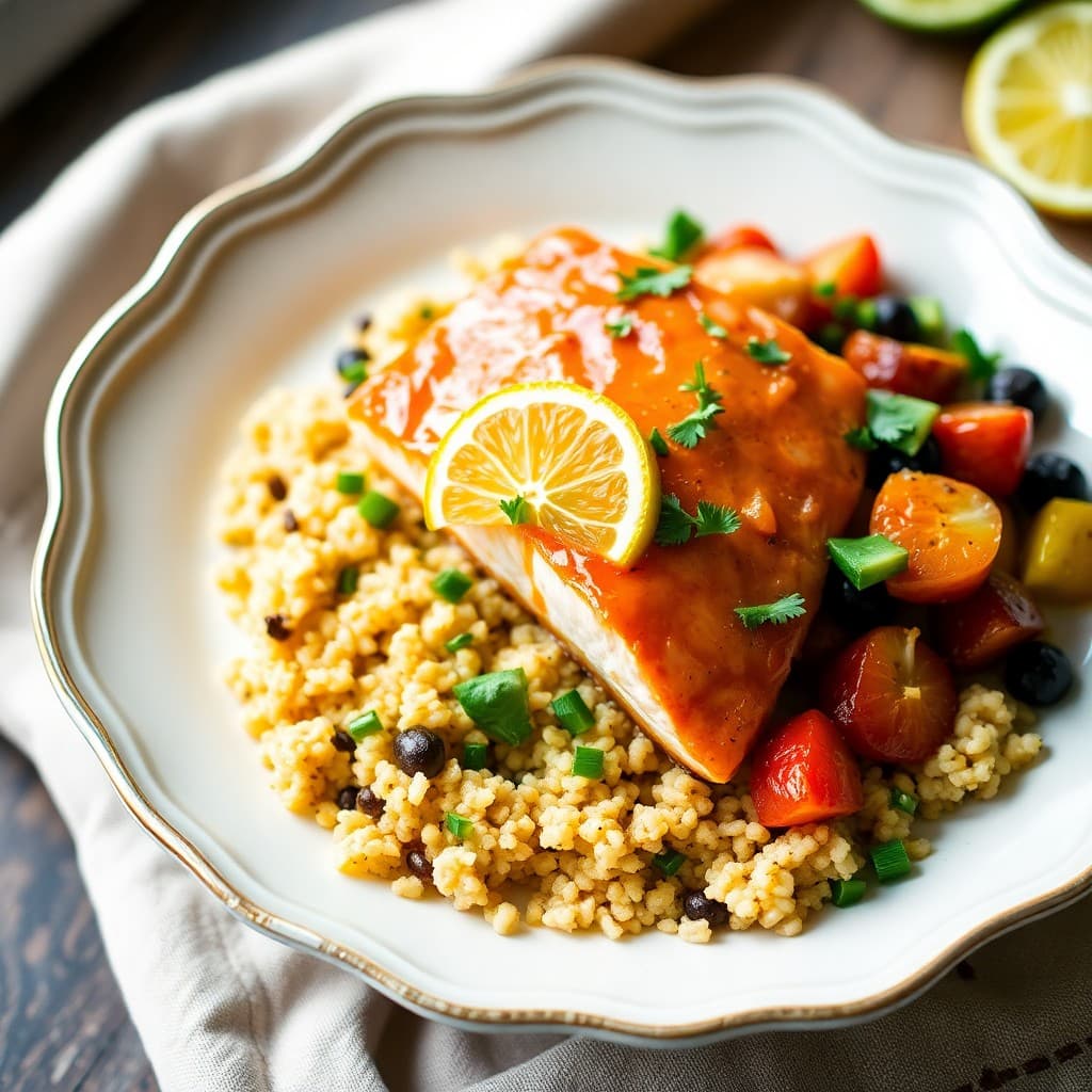 Zesty Citrus Glazed Salmon Bowls