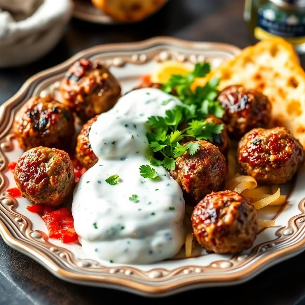 Greek Lamb Meatballs with Tzatziki Sauce