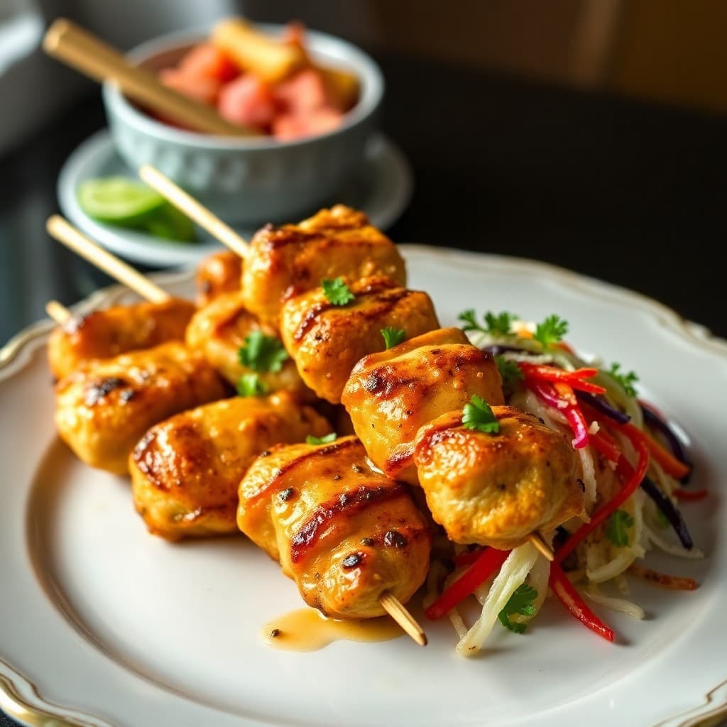 Thai Coconut Curry Chicken Skewers