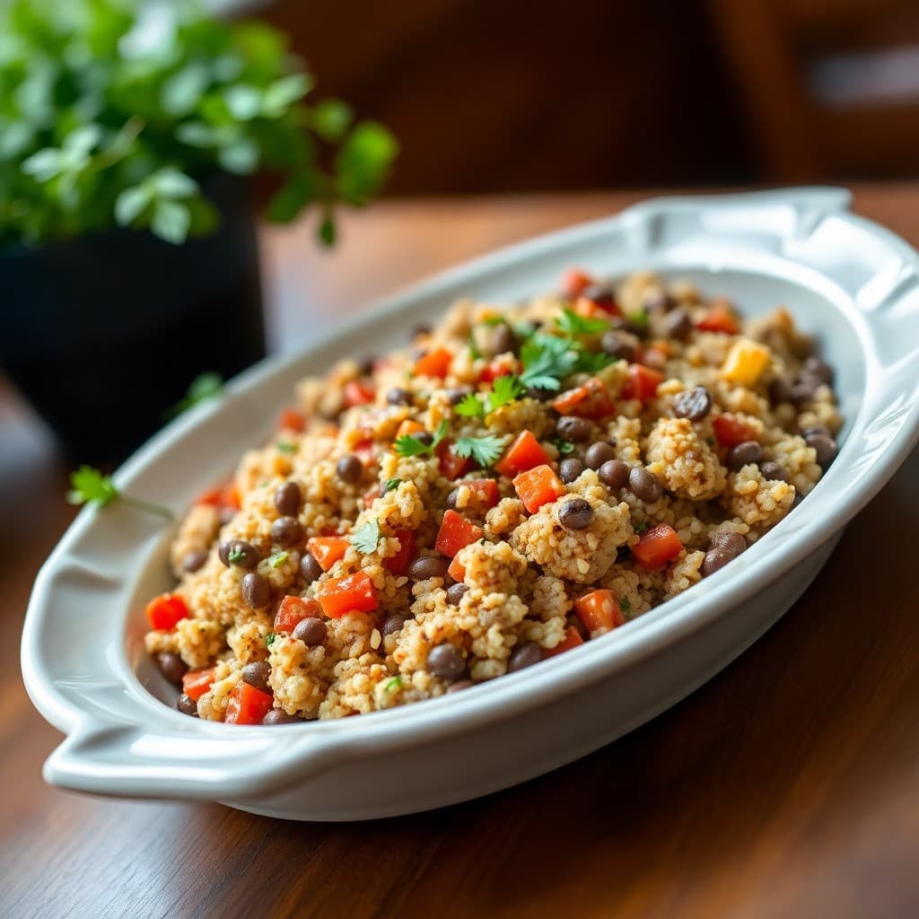 Tuscan Lentil and Quinoa Bake