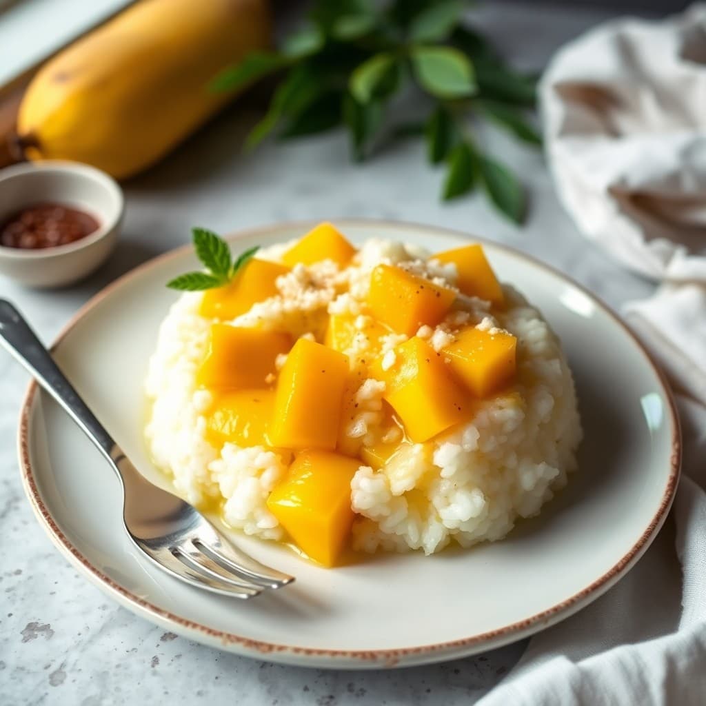 Vietnamese Mango Sticky Rice Pudding