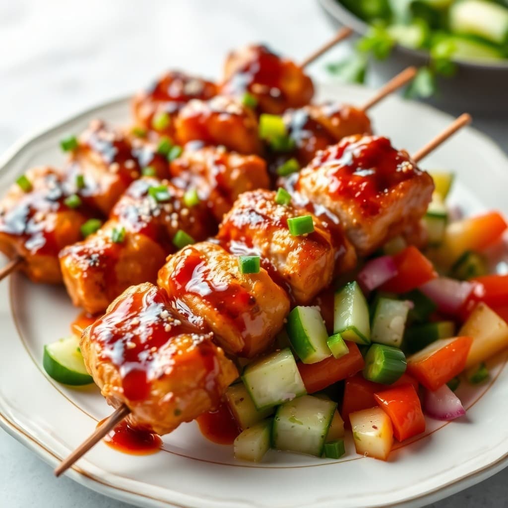 Sticky Teriyaki Chicken Skewers