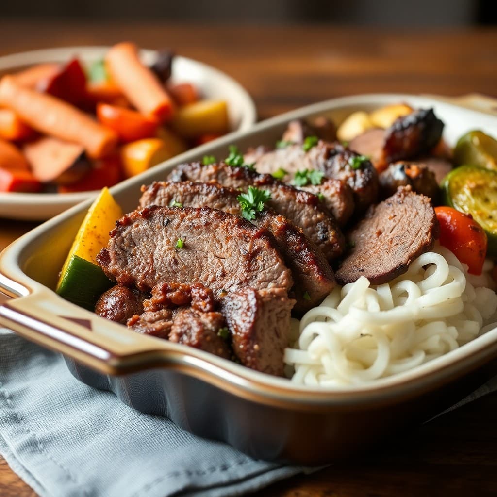 Keto-Friendly Beef Brisket with Roasted Vegetables