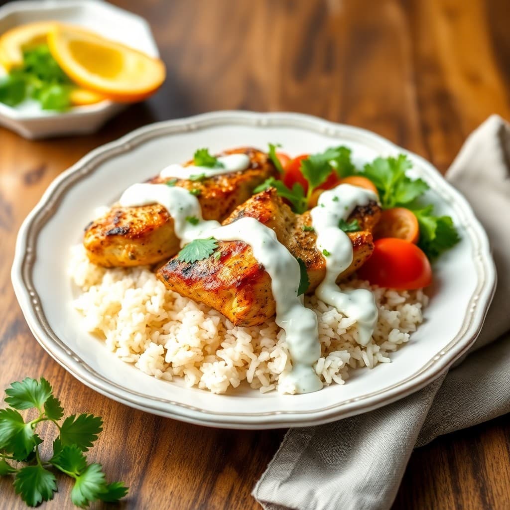 Greek Chicken Souvlaki Bowls with Tzatziki Drizzle
