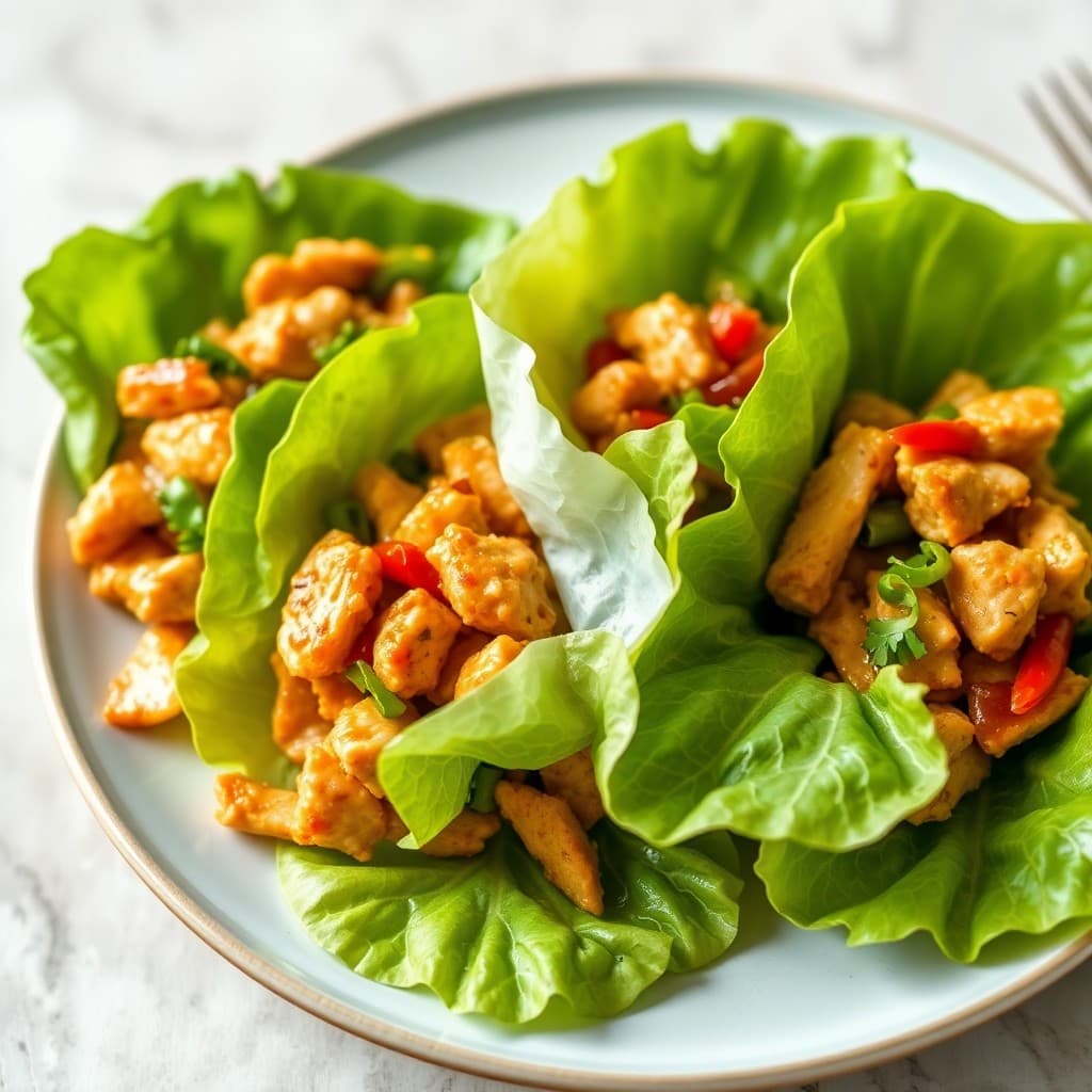 Spicy Korean Chicken Lettuce Wraps