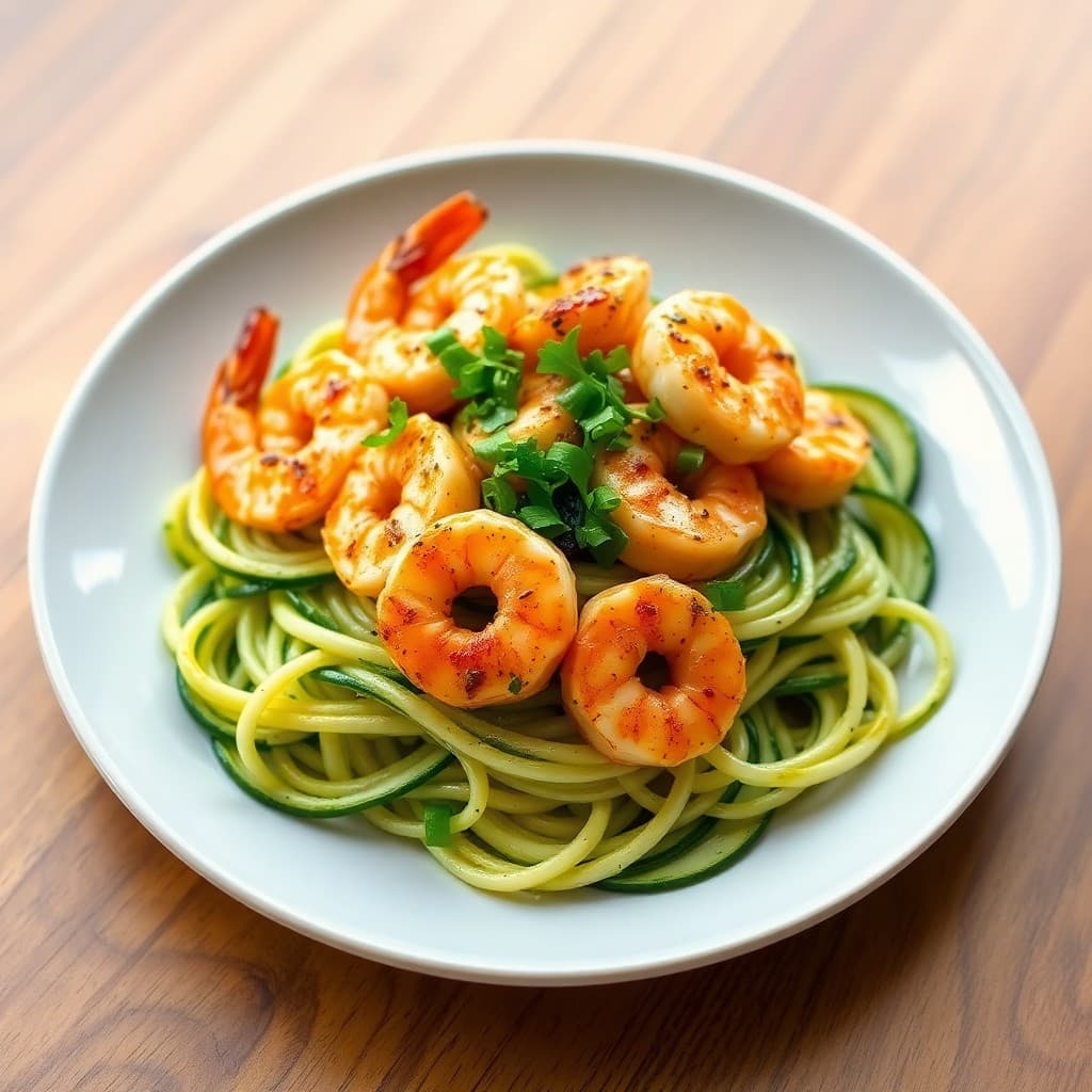 Sizzling Garlic Shrimp with Zucchini Noodles