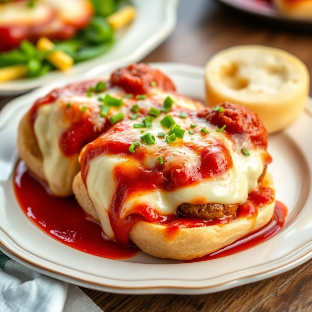 Baked Chicken Parmesan Meatball Subs