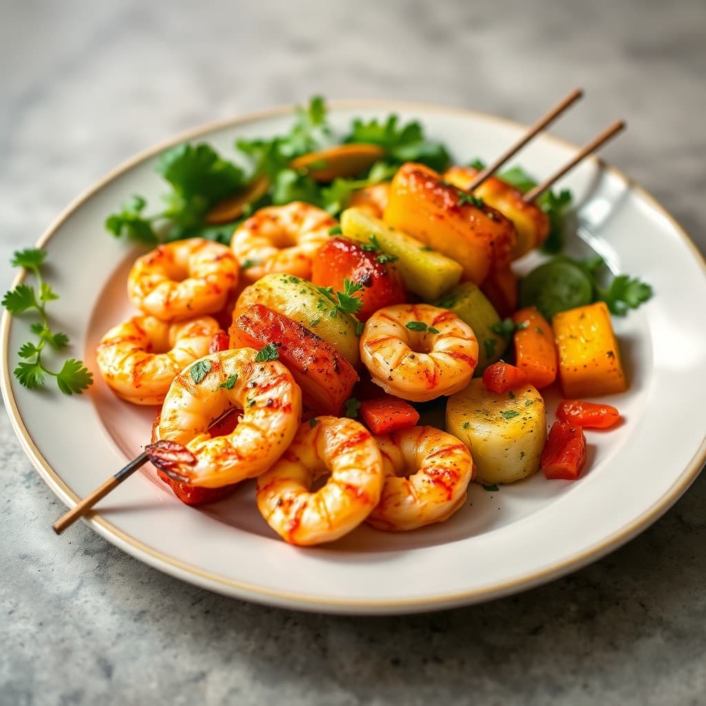 Cajun Spiced Shrimp and Veggie Skewers