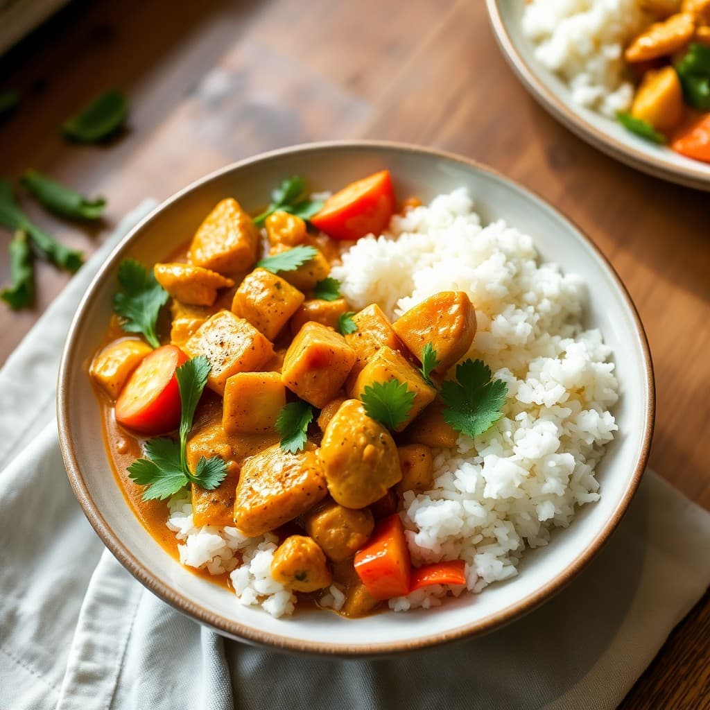 Thai-Inspired Coconut Chicken Curry Bowls