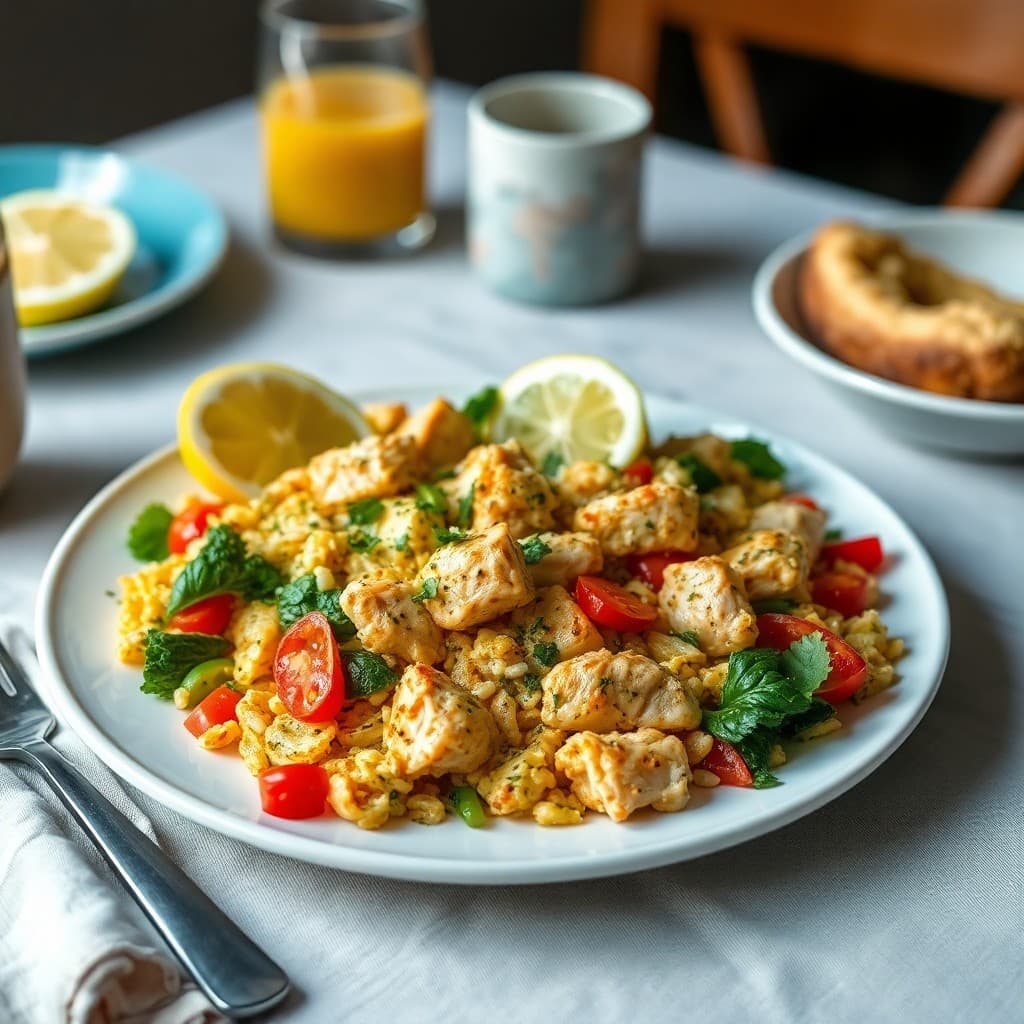 Zesty Lemon Chicken Breakfast Scramble