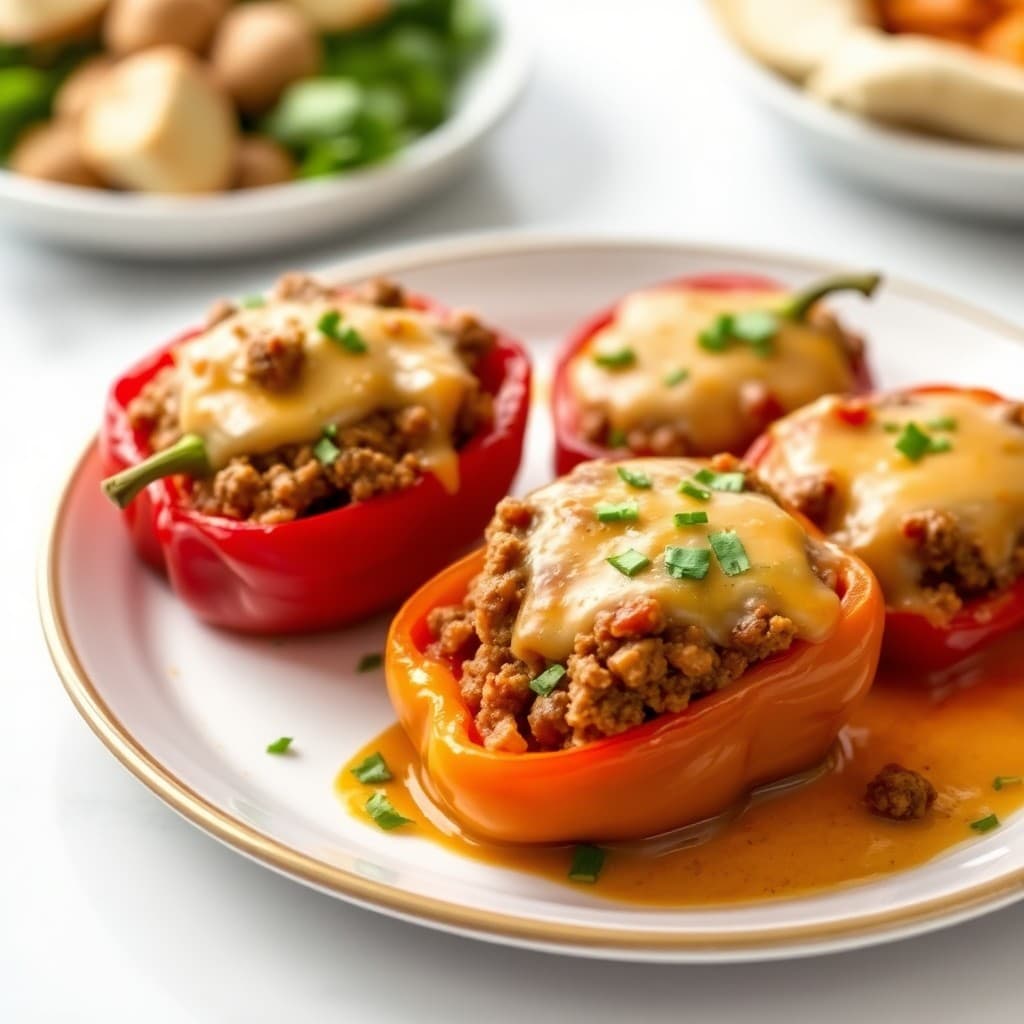 Cheesy Beefy Stuffed Peppers