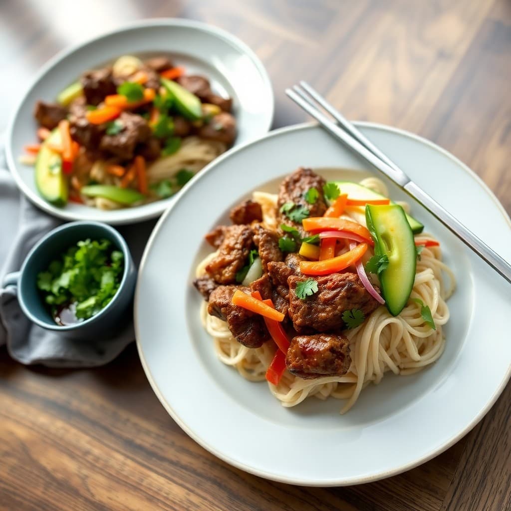Vibrant Vietnamese Beef Vermicelli Bowls